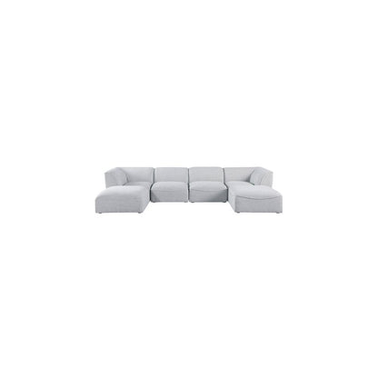 Miramar Grey Durable Linen Textured Modular Sectional