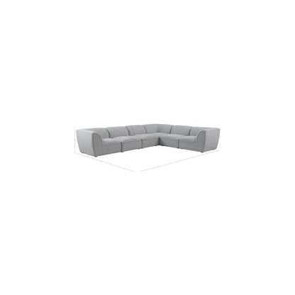 Miramar Grey Durable Linen Textured Modular Sectional