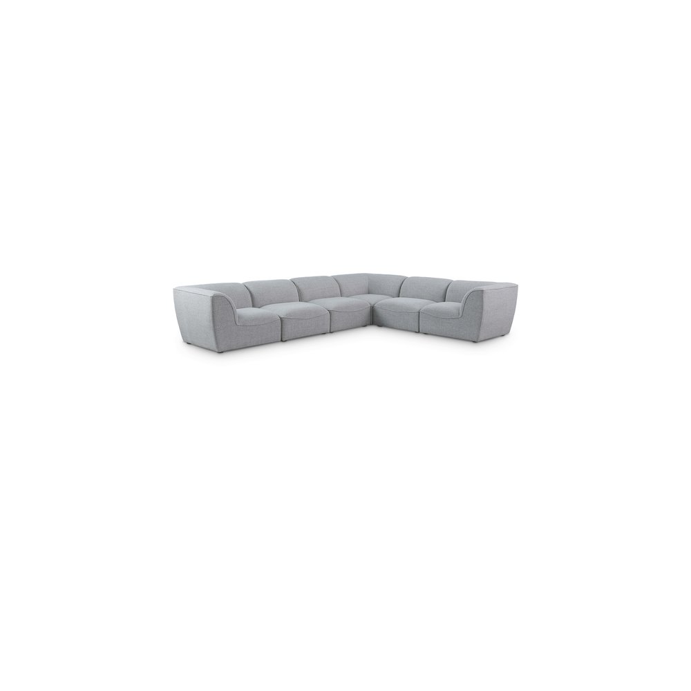 Miramar Grey Durable Linen Textured Modular Sectional