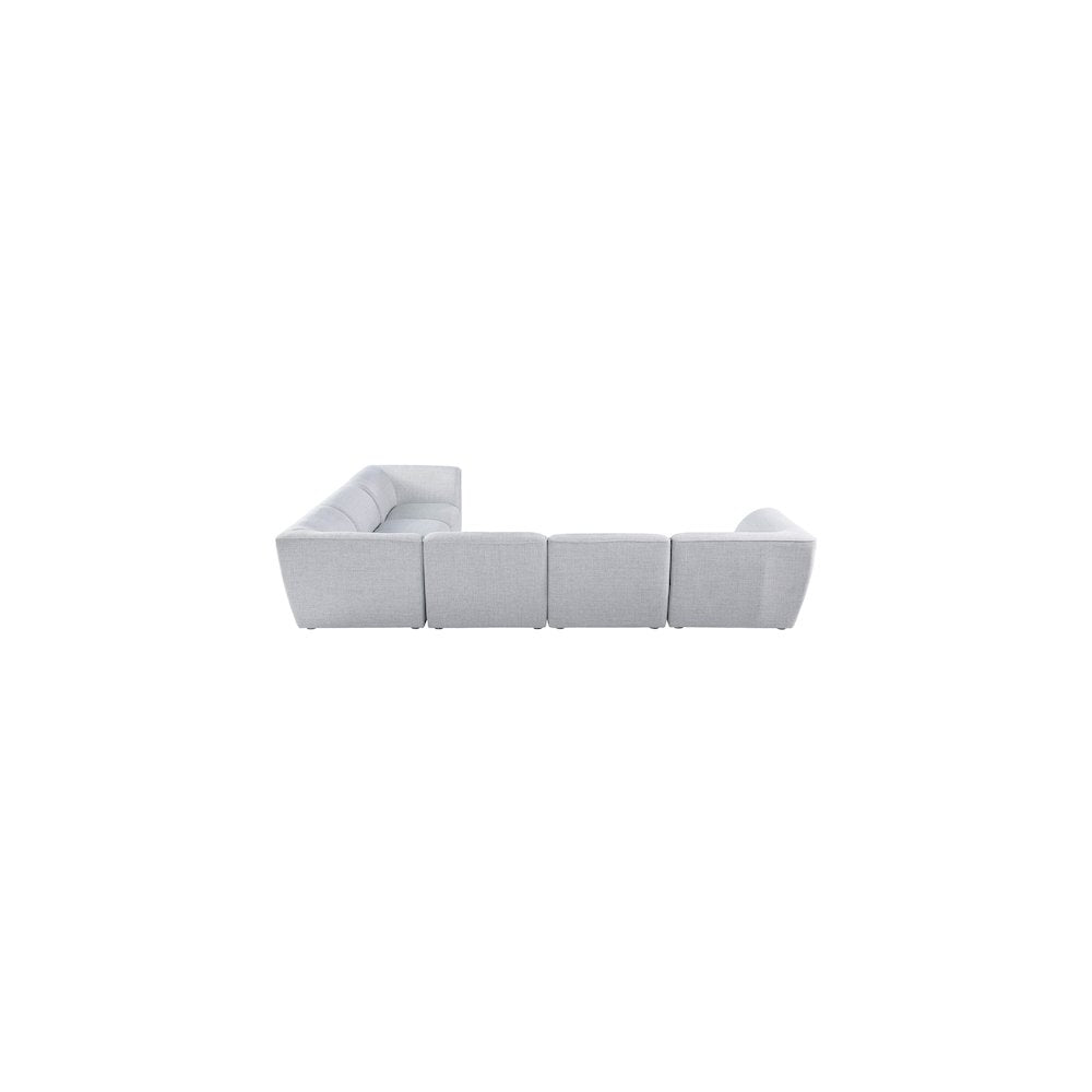 Miramar Grey Durable Linen Textured Modular Sectional
