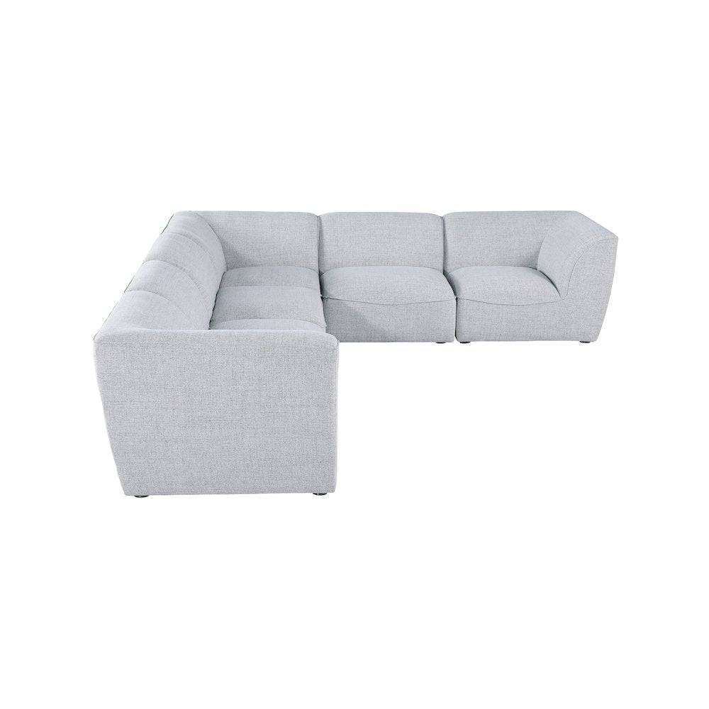 Miramar Grey Durable Linen Textured Modular Sectional