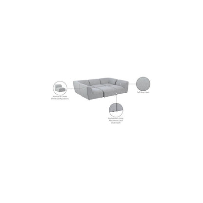 Miramar Grey Durable Linen Textured Modular Sectional