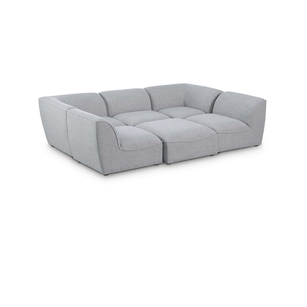Miramar Grey Durable Linen Textured Modular Sectional