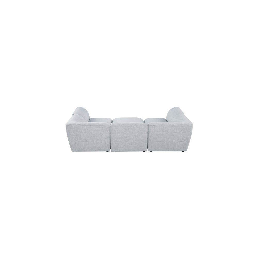 Miramar Grey Durable Linen Textured Modular Sectional