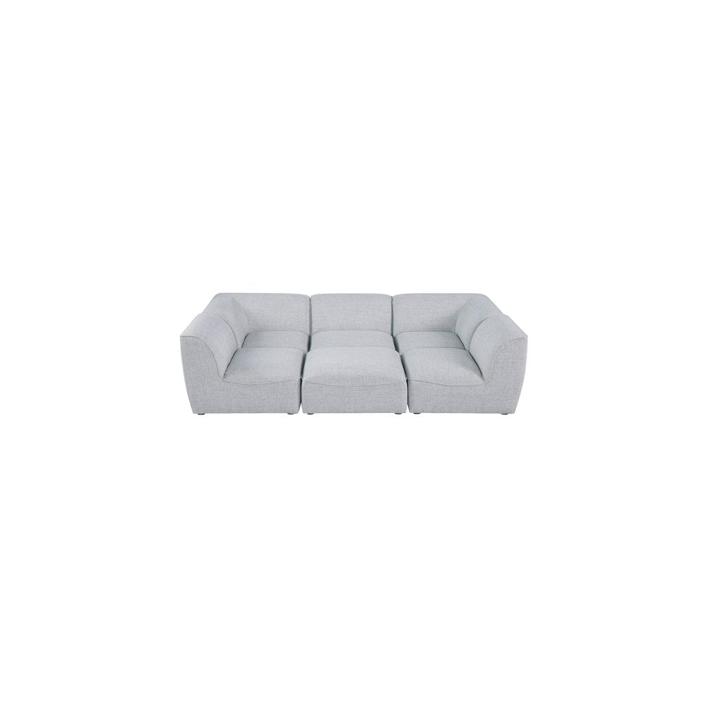 Miramar Grey Durable Linen Textured Modular Sectional