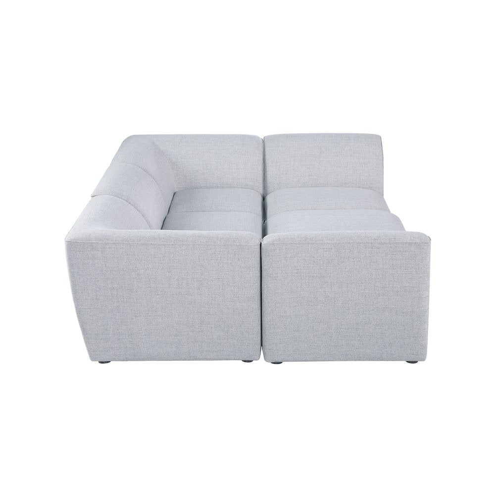Miramar Grey Durable Linen Textured Modular Sectional