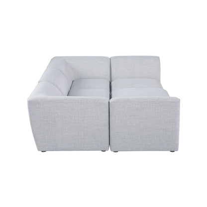 Miramar Grey Durable Linen Textured Modular Sectional