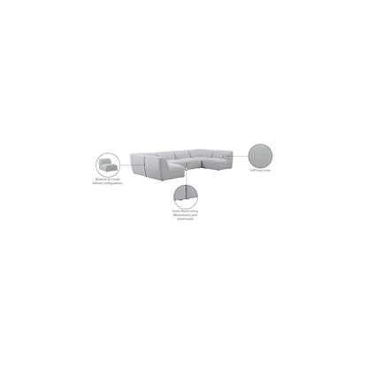 Miramar Grey Durable Linen Textured Modular Sectional
