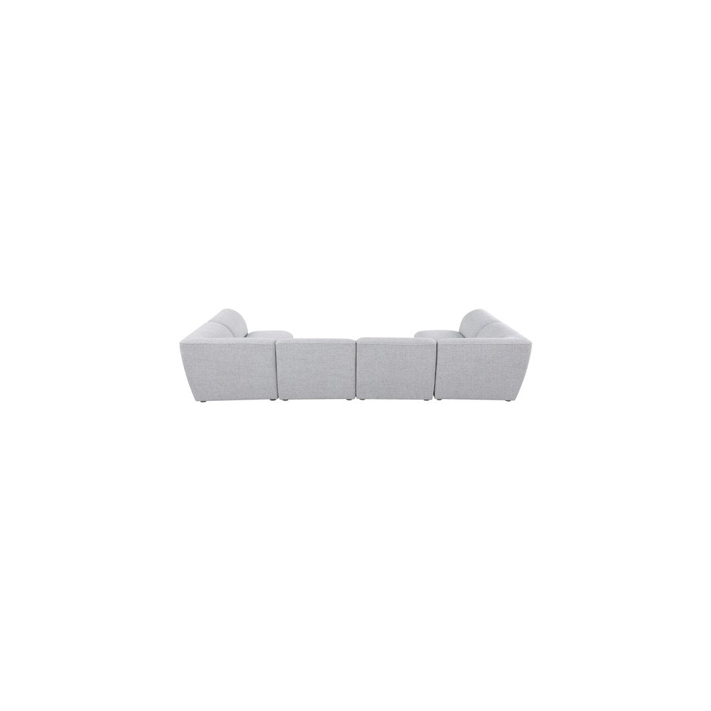Miramar Grey Durable Linen Textured Modular Sectional