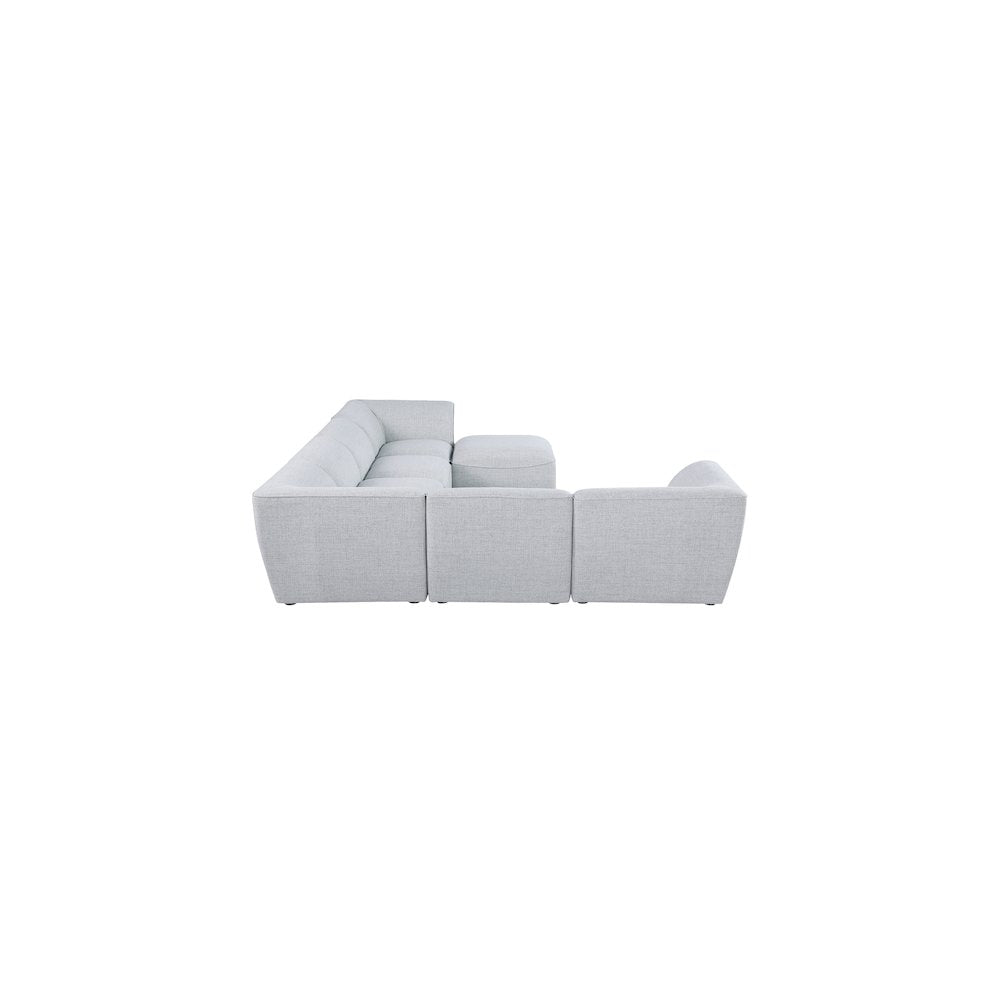 Miramar Grey Durable Linen Textured Modular Sectional