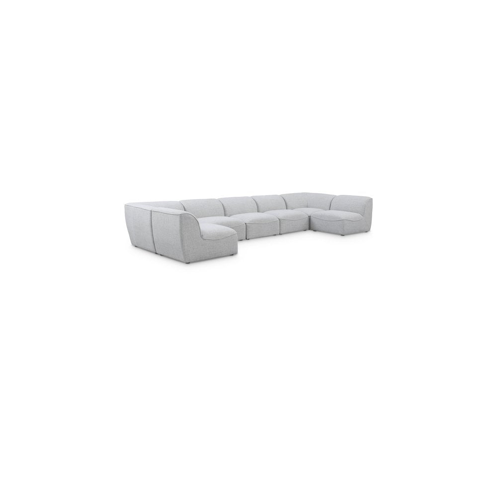 Miramar Grey Durable Linen Textured Modular Sectional