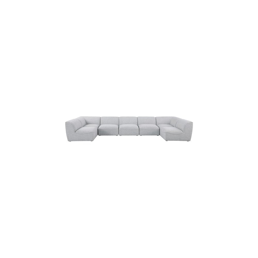 Miramar Grey Durable Linen Textured Modular Sectional