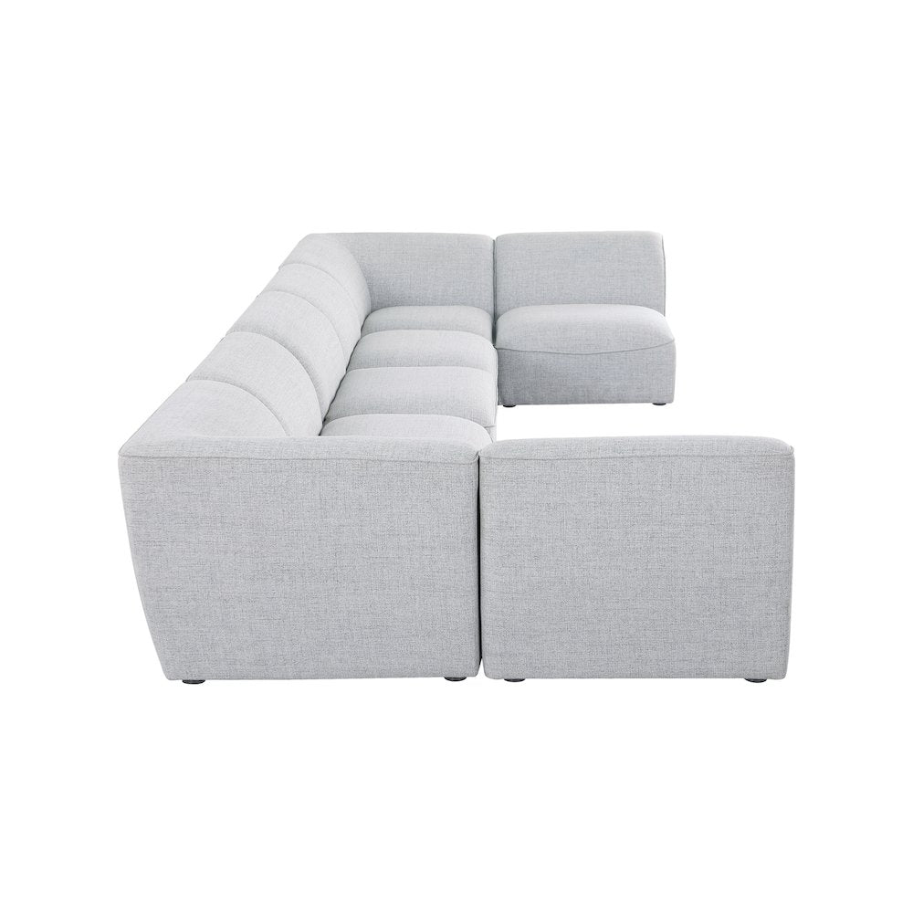 Miramar Grey Durable Linen Textured Modular Sectional