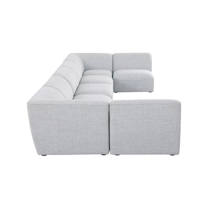 Miramar Grey Durable Linen Textured Modular Sectional