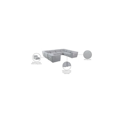 Miramar Grey Durable Linen Textured Modular Sectional