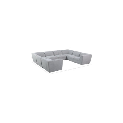 Miramar Grey Durable Linen Textured Modular Sectional