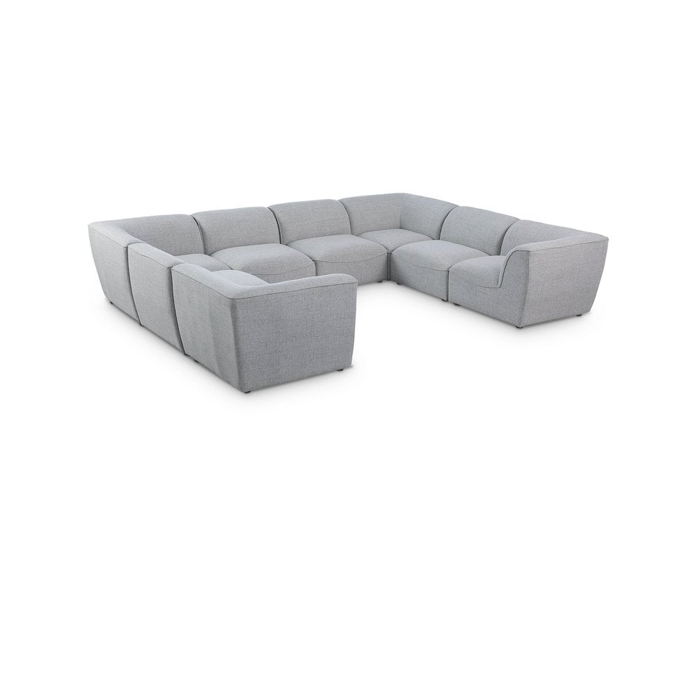 Miramar Grey Durable Linen Textured Modular Sectional