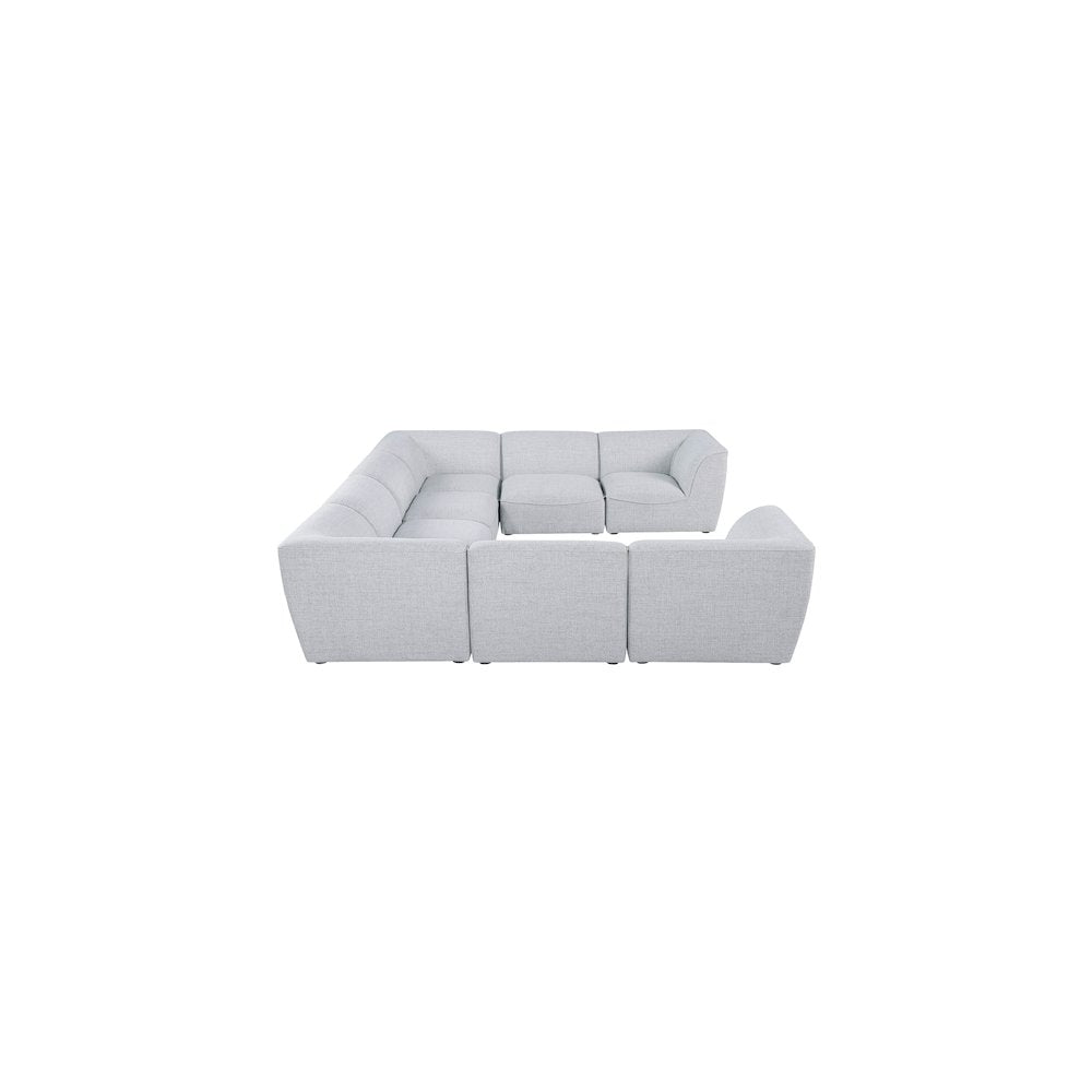 Miramar Grey Durable Linen Textured Modular Sectional
