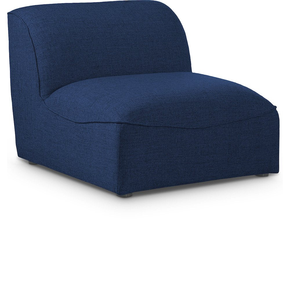 Miramar Navy Durable Linen Textured Armless