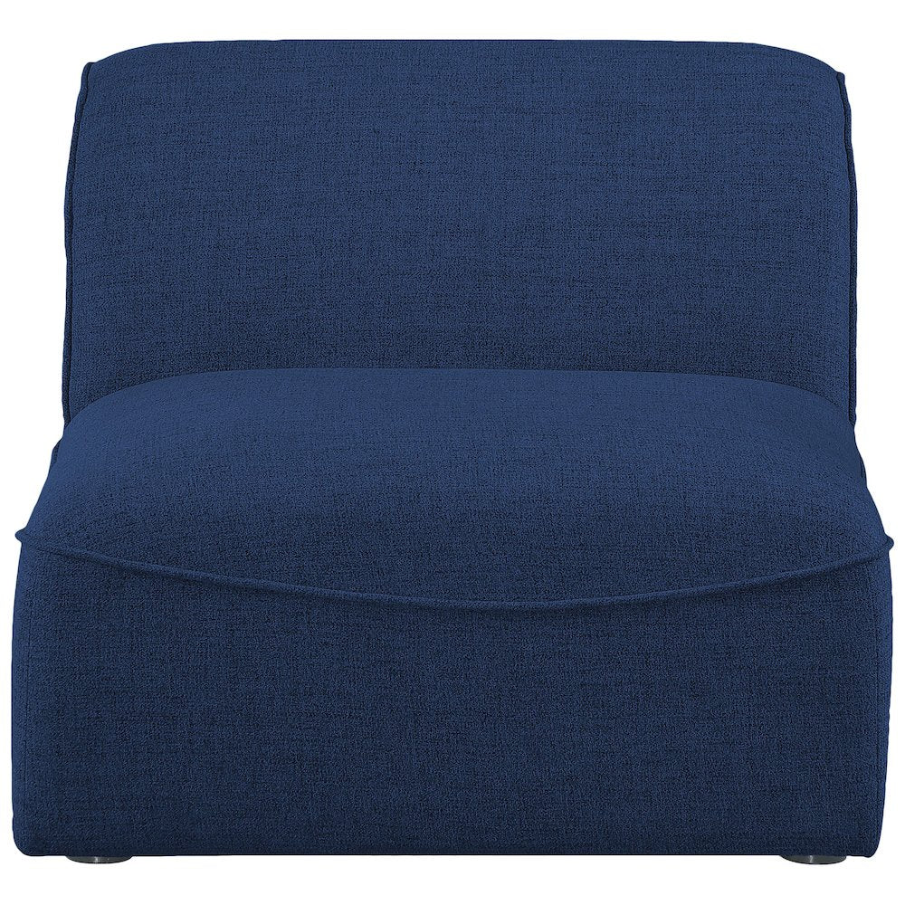 Miramar Navy Durable Linen Textured Armless