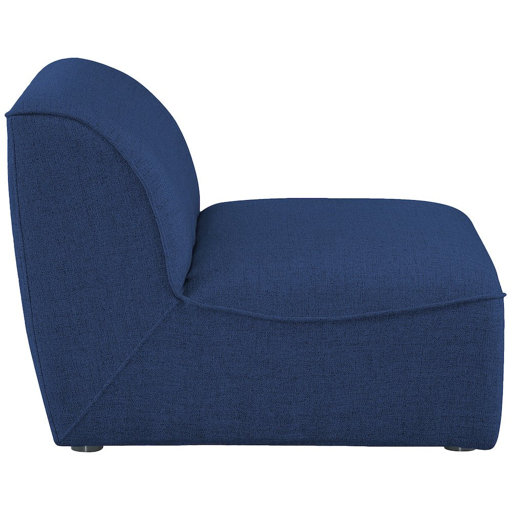 Miramar Navy Durable Linen Textured Armless