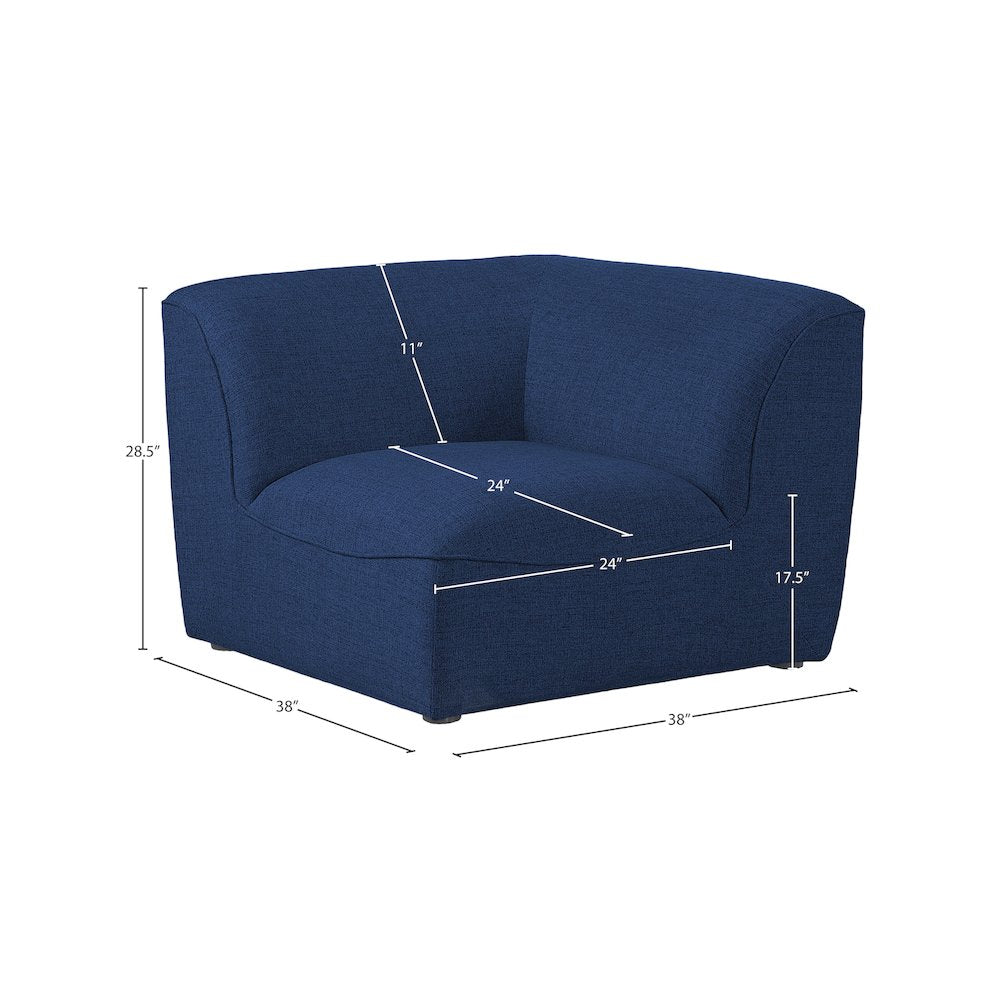 Miramar Navy Durable Linen Textured Corner