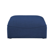 Miramar Navy Durable Linen Textured Ottoman