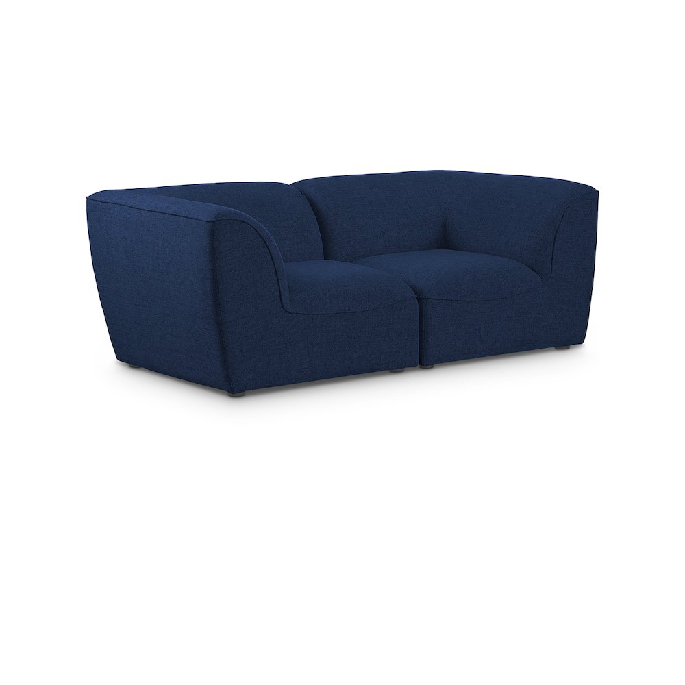 Miramar Navy Durable Linen Textured Modular Sofa