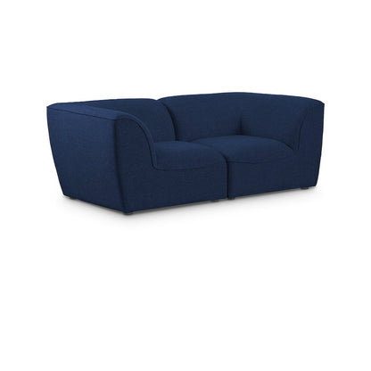 Miramar Navy Durable Linen Textured Modular Sofa
