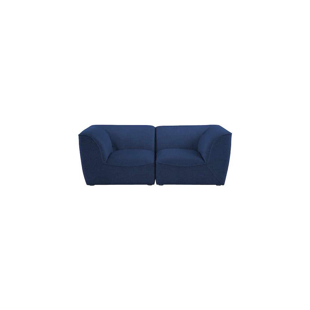 Miramar Navy Durable Linen Textured Modular Sofa