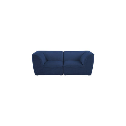 Miramar Navy Durable Linen Textured Modular Sofa