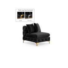 Tremblay Black Velvet Armless Chair