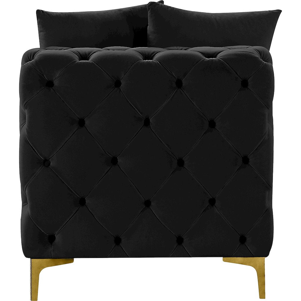 Tremblay Black Velvet Armless Chair