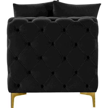 Tremblay Black Velvet Armless Chair