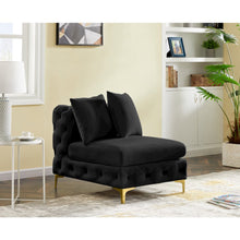Tremblay Black Velvet Armless Chair