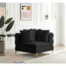 Tremblay Black Velvet Corner Chair