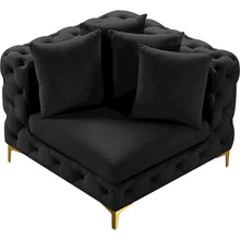 Tremblay Black Velvet Corner Chair