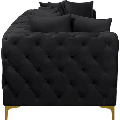 Tremblay Black Velvet Modular Sofa