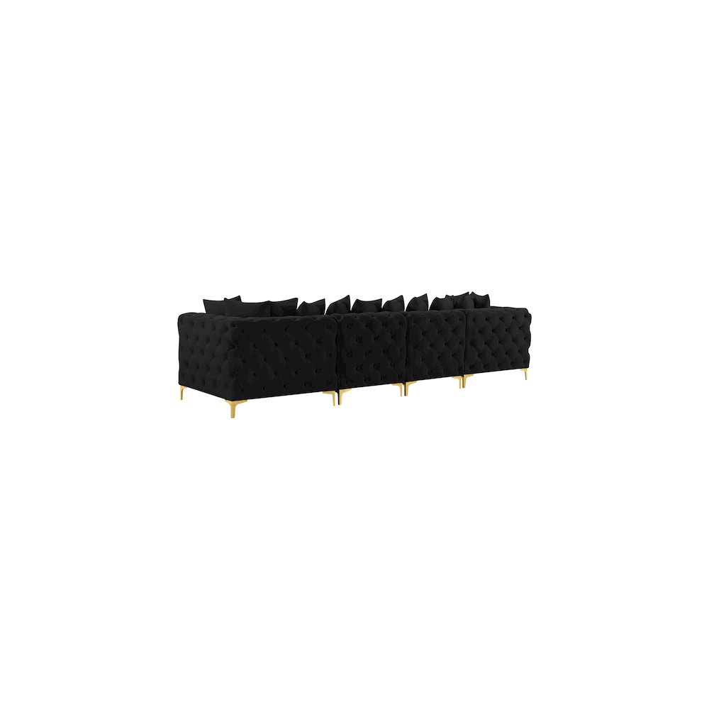 Tremblay Black Velvet Modular Sofa