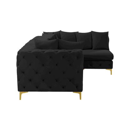 Tremblay Black Velvet Modular Sectional