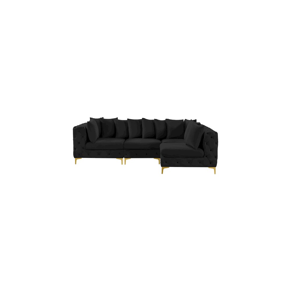 Tremblay Black Velvet Modular Sectional