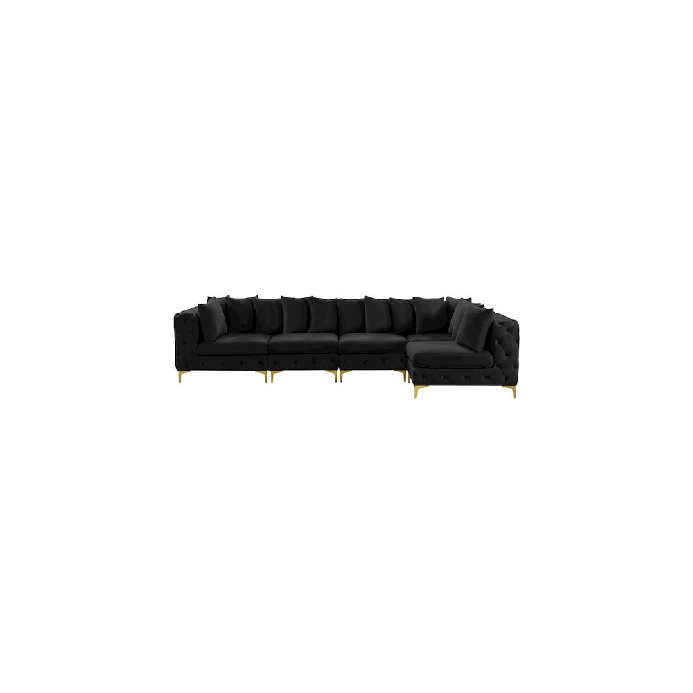 Tremblay Black Velvet Modular Sectional