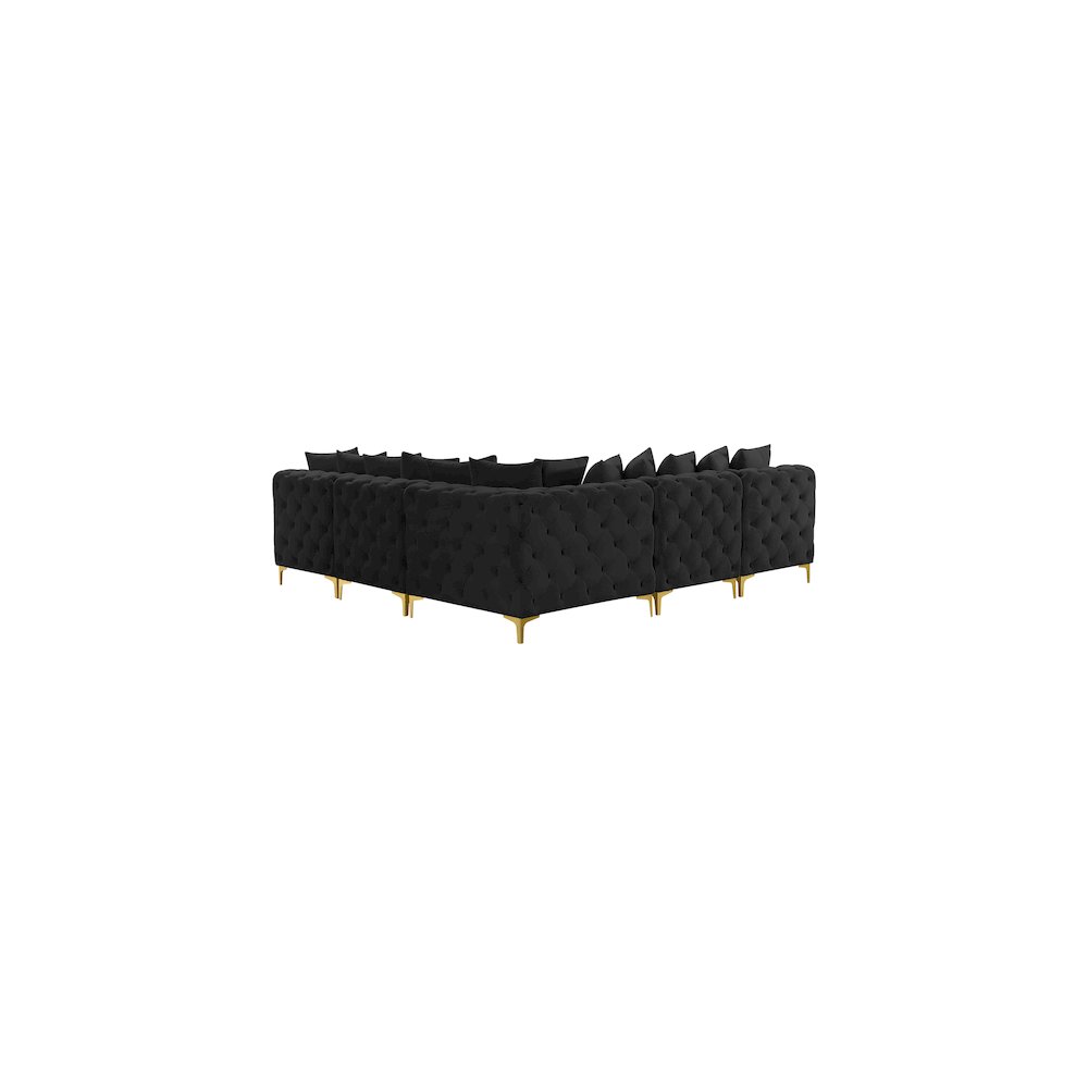 Tremblay Black Velvet Modular Sectional