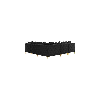 Tremblay Black Velvet Modular Sectional