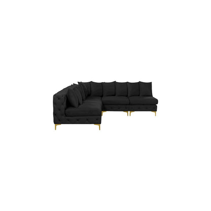 Tremblay Black Velvet Modular Sectional