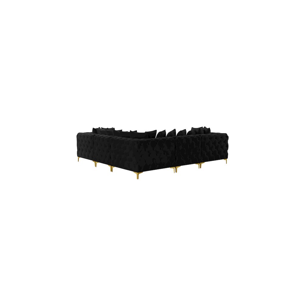 Tremblay Black Velvet Modular Sectional