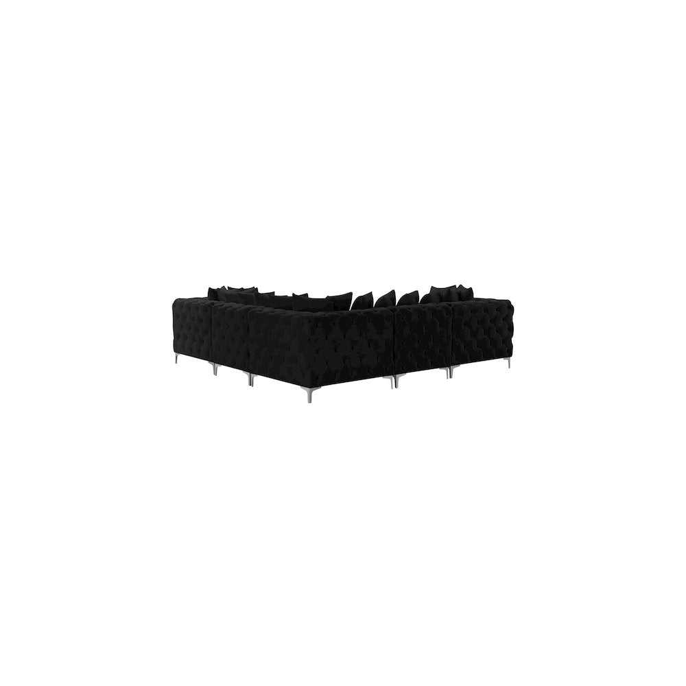 Tremblay Black Velvet Modular Sectional