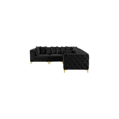 Tremblay Black Velvet Modular Sectional