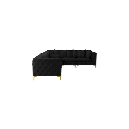 Tremblay Black Velvet Modular Sectional