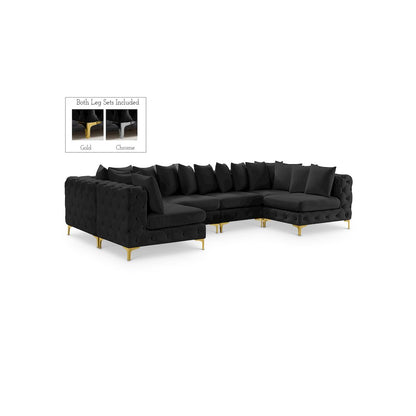 Tremblay Black Velvet Modular Sectional